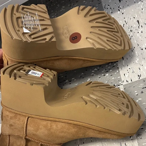 Ugg Classic Platform New Heights Twin Seam Women's Chestnut Boots, NEW - Picture 12 of 12